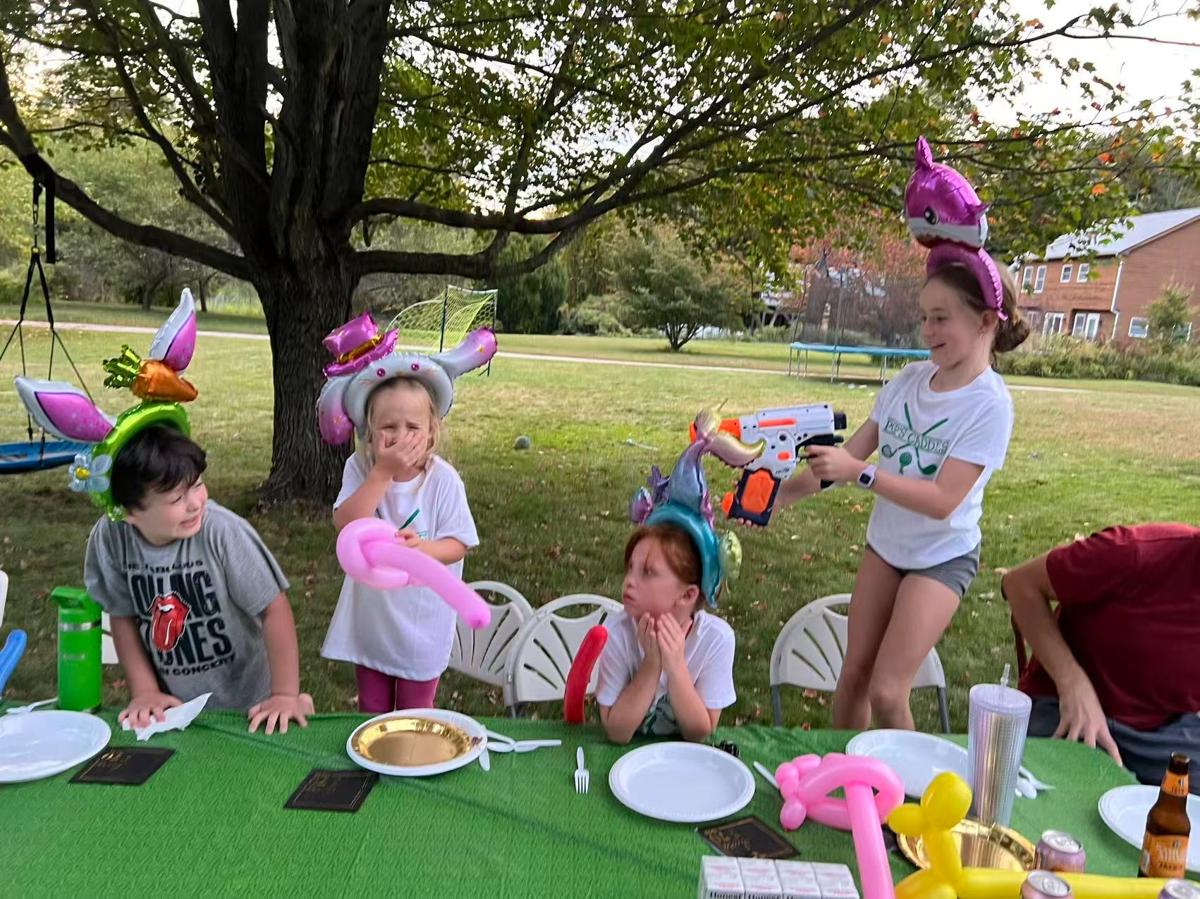 Backyard hibachi party in New Hampshire with family and friends