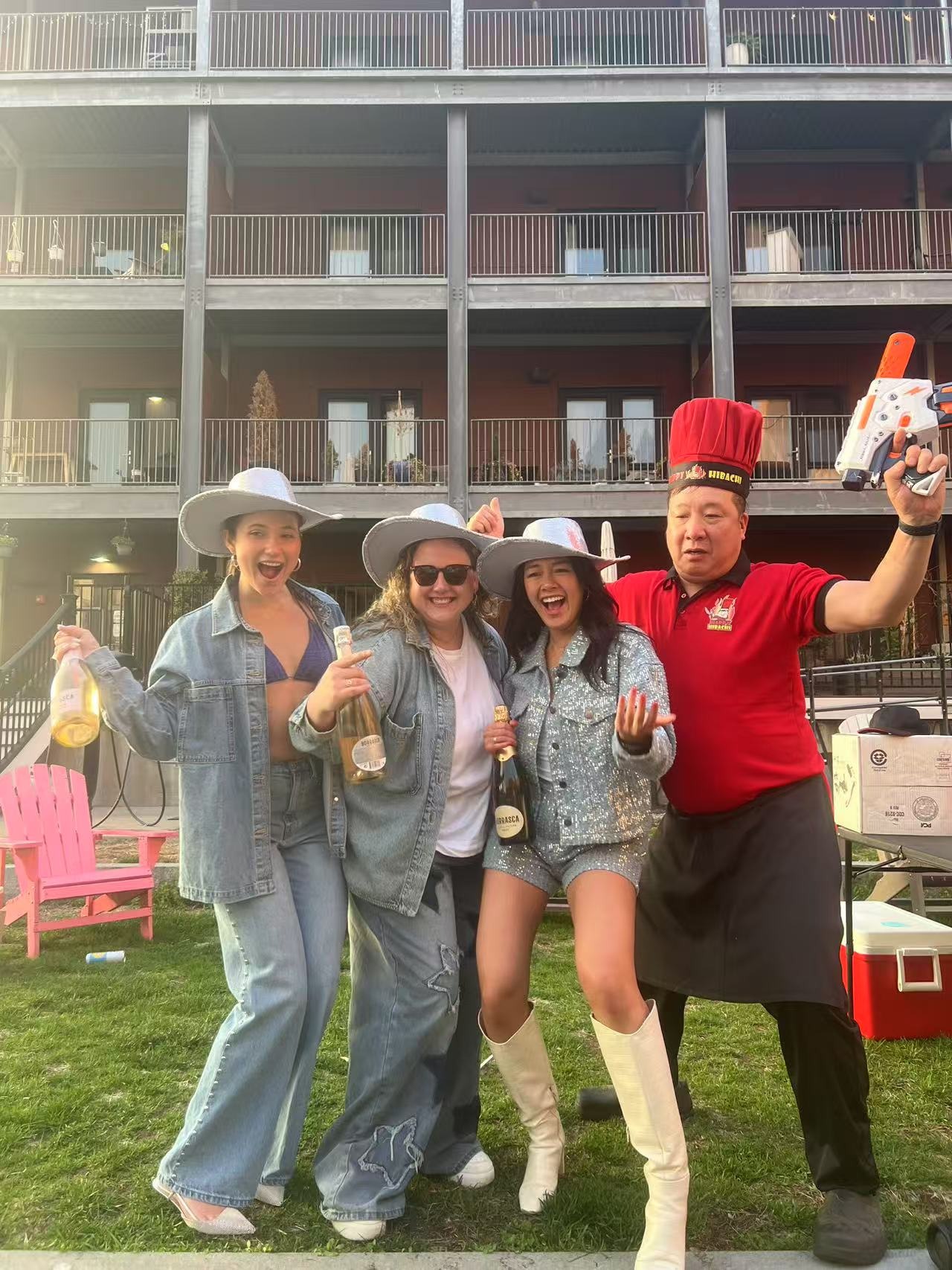 Hibachi sirloin steak grilled live at New Hampshire party